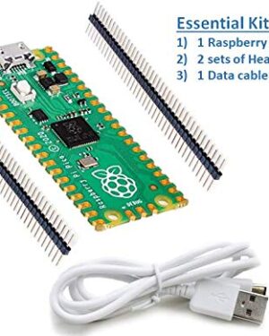 Raspberry Pi Pico - Essential Kit (Include Header Pins and Data Cable)